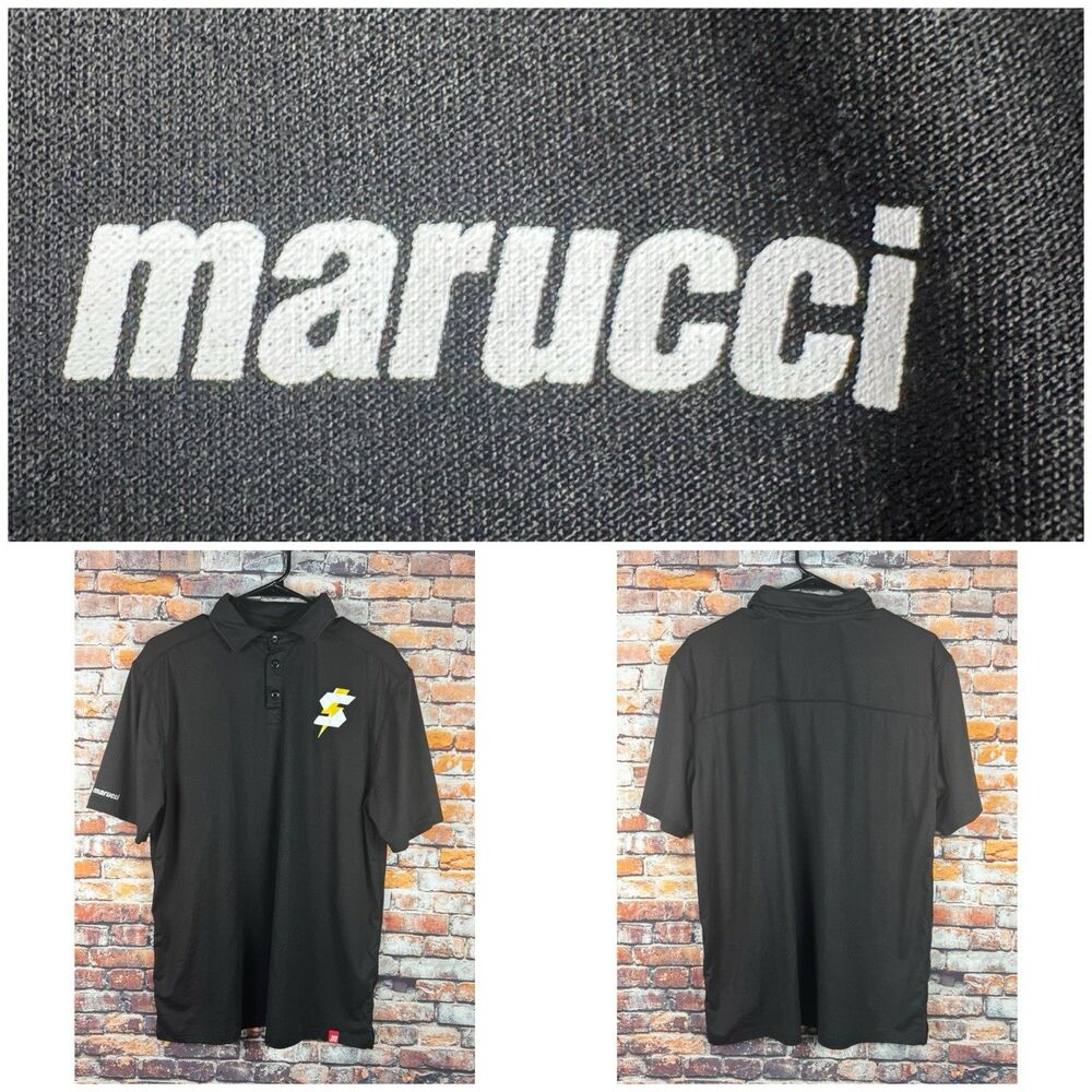 Marucci Black Short Sleeve Polo Polyester Spandex Blend Baseball Men's Large